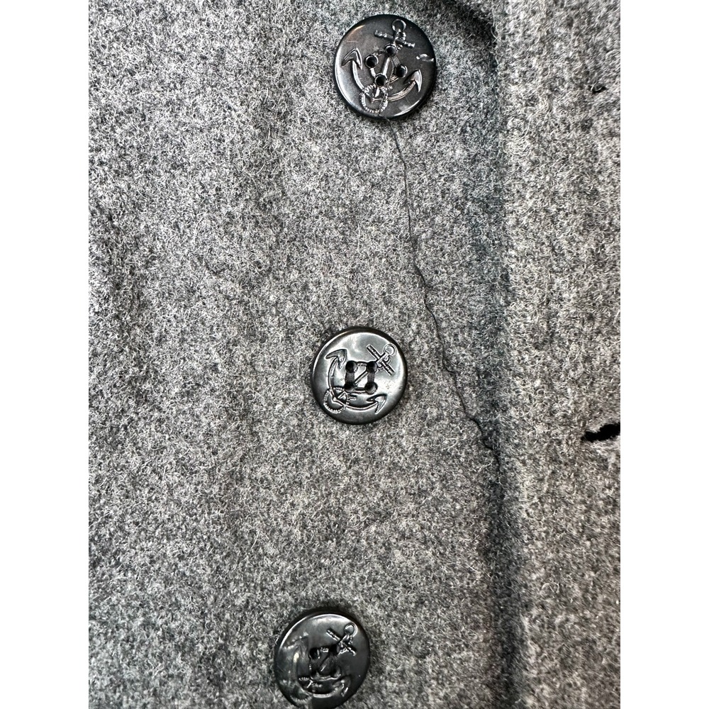 Class Act Double Breasted Pea Coat Boys 2T Gray Wool Blend Anchor Buttons - Picture 4 of 6